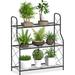 Auledio Metal Plant Flower Stand Rack Indoor Outdoor Plant Organization and Storage for Patio Garden & Balcony Durable(Black)