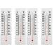 White 4 Pcs Plastic Outdoor Temp Gauge Outdoors Thermometers Wet and Dry Office