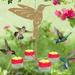 Holloyiver Hummingbird Feeders for Outdoors Hanging 4 Plastic Humming Birds Feeders with Ant Moat Friendly to Nature and Wild Birds for Garden Yard Bright Red