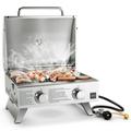 Topbuy 20 000 BTU BTU Portable Gas Grill 2-Burner Stainless Steel Propane Grill w/ Lid & Handle Top Thermometer & Extra Flame Rod