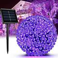 Solar Outdoor String Christmas Lights 39Ft 100 LED 8 Modes Patio Lighting for Outside Yard Gazebo Party Wedding Tents Porch Xmas Garden Backyard Tree Decorations Indoor Balcony Decor Lights