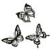 Metal Wall Butterfly Bedroom Decor 3 Pcs Hollow Iron Decoration Ornament Stickers Decal