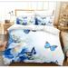 Butterfly Bedding Set Butterfly Duvet Cover Set Twin Full Queen King Size Blue Purple Butterflies Printed Comforter Cover Set for Girls Kids Teens 1 Quilt Cover 2 Pillowcases 3 Piece