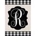 HGUAN Monogram Garden Flag Initial Letter R Small Buffalo Plaid Yard Flag for Outdoor Outside Decor Garden Banner Double Sided