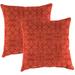 Jordan Manufacturing 16 x 16 Persimmon Red Quatrefoil Square Outdoor Throw Pillow (2 Pack)