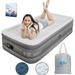 sell well YOMIFUN Queen Air Mattress with Built in Pump Raised 18 Inflatable Mattress 6P Free PVC for Health Self Inflating Under 4 Mins Foldable &Portable Blow up Air Bed fo