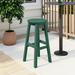 Costaelm Paradise 29 HDPE Round Outdoor Patio Bar Stool Dark Green