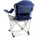 QCAI NCAA Reclining Camp Chair One Size Navy Blue with Gray Accents