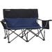 QCAI Camping Chairs Camping Chairs for Heavy People Loveseat Outdoor Double Oversized Camping Chairs with Extra Wide Seats for Adults Lawn Chairs Folding Supports up to 500 LBS x2 Navy Blue