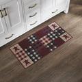 VHC Brands Connell Indoor/Outdoor Rug Rect 17x36 Polyester Area Rug Accent Rug Floor Decor Connell Collection Rectangle 17x36 Burgundy