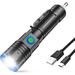 Small Flashlights 20000 High Lumens - LED Rechargeable Flashlight 1500 Meter Long Beam Magnetic Flashlight Zoomable Waterproof for Home Emergency Search Tactical Spotlight Flash Light