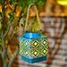 kosheko Solar Lanterns Outdoor Hanging Lantern Lights- Hollowed-Out Metal Decor Lantern- LED Decorative Garden Light - Delicate Garden Decoration for Patio Blue