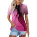 Kddylitq Golf Polo Shirts for Women Summer Quick Dry Short Sleeve Button Down Shirt Lightweight Dressy Casual Work Tops 2024 Hot Pink 2XL