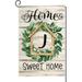 Monogram Letter S Garden Flag 12.5 x 18 Inch Vertical Double Sided Floral Home Sweet Home Flag for Yard Spring Summer Burlap Family Last Name Initial Outside Decoration