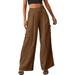 Akiihool Pants for Women Stretch Golf Capri Pants for Women Casual Yoga Dress Work Capris with Pockets Workout Travel (Brown L)