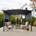 Tabaray 12 X 9 Ft Outdoor Pergola Patio Gazebo Retractable Shade Canopy Steel Frame Grape Gazebo sunshelter Pergolaï¼ŒGrey