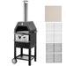 SKYSHALO Outdoor Pizza Oven 12 Wood Fire Oven 2-Layer Pizza Oven Wood Fired Wood Burning Outdoor Pizza Oven w/ 2 Removable Wheels Wood Fired Pizza Maker Ovens w/ 900â„‰ Max Temperature for Barbecue