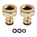 2 Pack Garden Faucet Connector - 3/4 Inch & 1/2 Inch Brass Female Threaded Faucet Connector 2 in 1 for Hose Pipe Threaded Faucet Adapter