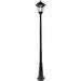 QCAI Outdoor Solar Lamp Post Windsor Bulb 96-inch Height with Light Pole Black Aluminum and Glass (GS-99B-S)