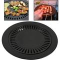 Barbecue Grill Pan - Korean Style Non-Stick Smokeless BBQ Grill Rack Basket Barbecue Pan Stovetop Grill Roasting Trays for Vegetables Kabobs Seafood Black