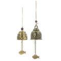 Buddha Statue Bell Wind Chime Patio Hanging Home Balcony Alloy Feng Shui Lucky Bells Outdoor 2 Pcs