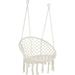 Tabaray Swing Chair Indoor/Outdoor Hammock Chair Cotton Rope Comfortable and Durable Includes Cushion Portable & Easy to Install for Relaxation & Charm in Home Garden Patio Beige