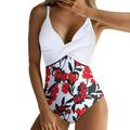 Hwmodou Women Swimsuits Women S 1Pcs Swimsuits Tummy Control High Waisted Bathing Suit Monokini Front Cross Swimwear Workout Sports Seaside Bathingsuits For Woman