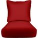 Indoor Outdoor Sunbrella Deep Seating Cushion Set 24â€�X 27â€� X 5â€� Seat 25â€� X 21â€� Back Choose Color (Canvas Jockey Red)