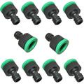 10x Faucet Nose Adapters 3/4 and 1/2 Female Thread to 1/2 Male Quick Connect - Plastic - for Garden Hose Black