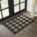 VHC Brands Black Check Indoor/Outdoor Rug Rect 24x36 Polyester Area Rug Accent Rug Floor Decor Black Check Collection Rectangle 24x36 Country Black