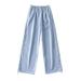 Women Stretch Pants Loose Cargo Retro Multi Pocket Low Drawstring Buckle Slim Straight Woven Lightweight Classic Wide Leg Dress Golf Office Slacks with Pockets Casual Fashion Business Long Trousers