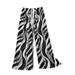 Classic Pants For Women New Printed Summer Plus Size Loose Breathable High Waist Cotton Silk Pajama Stretch Elastic Waisted Casual Office Long Trouser Fashion Golf Outdoor Business Trousers