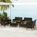 Gymax 8 Piece Patio Rattan Conversation Set Outdoor Wicker Furniture Set w/ Chair & Loveseat