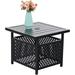 YSSY 22 x 22 Outdoor Umbrella Side Table Stand Patio Bistro Table with Umbrella Holeï¼ŒBlack