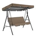 Garden Swing Chair with Canopy Waterproof Swing Top Cover Garden Swing Seat Canopy Replacement Sun Shade Awning Cover Outdoor Patio Swing Canopy Coffee S