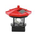 Holloyiver LED Solar Powered Lighthouse 360 Degree Rotating Lamp Courtyard Decoration Waterproof Garden Smoke Towers Statue Lights for Outdoor Garden Pathway Patio