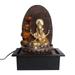 Golden Brown Ganesha 5 Step Polyresin Water Fountain With Led Lights | 12 X 14 Inch Golden Brown