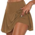 Dorkasm Womens Mini Pleated Tennis Skirt Athletic Workout Golf Short Flowy Skirts with Pockets Shorts Cute Clothes Summer Brown M