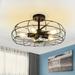 Depuley 19 5-Light Vintage Industrial Ceiling Light Retro Metal Cage Semi Flush Mount Ceiling Light Fixture E26 Max 40W