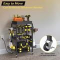 Heavy Duty Power Tool Organizer Garage Tool Box Storage Cart w/ Charging Station