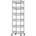 YGDU 6 Tier Wire Shelving Unit with Baskets Storage Rack Corner Shelf Shelving Adjustable Storage Shelf 13.4 D x 13.4 W x 62.99 H Silver