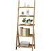 Ladder Shelf 5-Tier Leaning Shelf Free Standing Organizer Storage Shelves Storage Rack Shelf for Office Living Room Brown