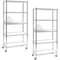 NLIBOOMLife Chrome 4- Shelving Units and Rack on Wheels with Liners Set of 4 NSF Certified Adjustable Matel Wire Shelving Unit Rack for Garage Kitchen Office(50H X 30W X 14D)