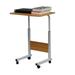 EasingRoom Adjustable Height Laptop Desk PC Computer Desk Mobile Notebook Stand with Wheels Wood Color