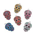 Day Of The Dead Enamel Charms - Craft Supplies - 36 Pieces