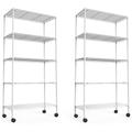 Ufurpie 2 Pack 5 Tier Shelf Wire Shelving Unit NSF Heavy Duty Wire Shelf Metal Large Storage Shelves Height Adjustable Utility for Garage Kitchen Office White