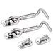 Cabin Hook Stainless Steel Hook and Eye with Screws Cabin Hook Eye for Window Shed Door Garage Doors Silver 4 Inch 2pcs