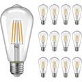 LED Light Bulbs Dimmable 7W Edison LED Bulbs 60 watt Equivalent 3000K Soft Warm White 800 Lumen CRI90+ Standard E26 Base ST58 Old Style Vintage LED Filament Bulb 6 Pack