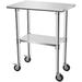 NLIBOOMLife Stainless Steel Table with Wheels for Food Prep & Work Upgraded Package Commercial Worktables Stainless Table for Restaurant Home Kitchen Garage 30 x18 &#