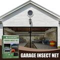 UAEBM Garage Door Screen 2 Car Upgrade Double Door Self Sealing Fiberglass Mesh Garage Screen Kit Door Curtain white